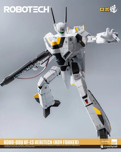 ROBO-DOU ROBOTECH VF-1S Veritech (Roy Fokker) – Threezero – ActionFigure Brasil — com base expositora