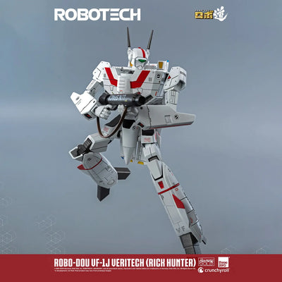 ROBO-DOU VF-1J Veritech (Rick Hunter) – Threezero – ActionFigure Brasil — com base expositora