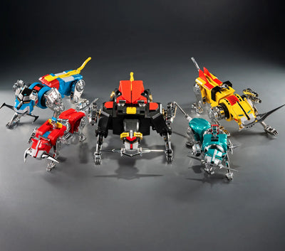 ROBO-DOU Voltron (Retro Toy Edition) – Threezero – ActionFigure Brasil — com base expositora