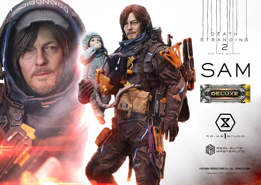 Sam (Deluxe Bonus Version) DEATH STRANDING 2: ON THE BEACH – Prime1Studio – ActionFigure Brasil