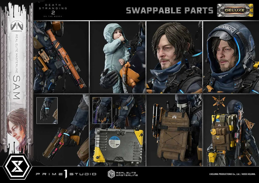 Sam (Deluxe Bonus Version) DEATH STRANDING 2: ON THE BEACH – Prime1Studio – ActionFigure Brasil