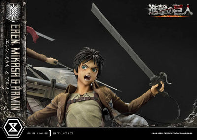 Shingeki no Kyojin - Armin Arlert - Eren Yeager - Mikasa Ackerman - Ultimate Premium Masterline UPMAOT-01 - 1/4 (Prime 1 Studio)ㅤ – Prime 1 Studio – ActionFigureBrasil — detalhe do produto