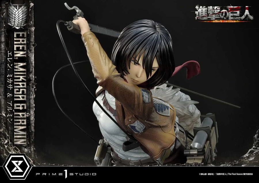 Shingeki no Kyojin - Armin Arlert - Eren Yeager - Mikasa Ackerman - Ultimate Premium Masterline UPMAOT-01 - 1/4 (Prime 1 Studio)ㅤ – Prime 1 Studio – ActionFigureBrasil