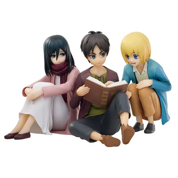 Shingeki no Kyojin The Final Season - Armin Arlert - Mikasa Ackerman - Eren Yeager - Ichiban Kuji Shingeki no Kyojin ~Jinarashi~ - Kabe no Soto no Sekai - A Prize (Bandai Spirits)ㅤ – Bandai Spirits – ActionFigure Brasil