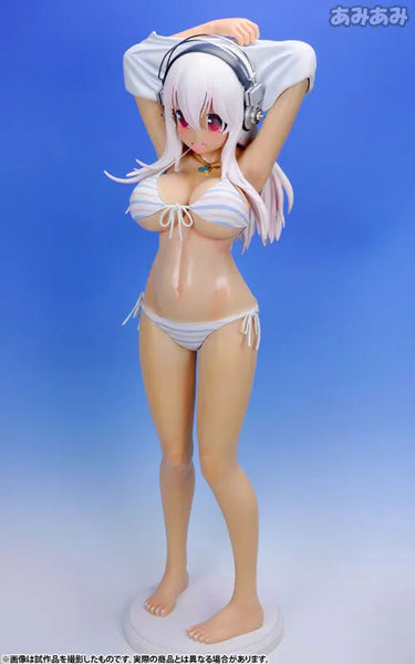 SoniAni: Super Sonico The Animation - Sonico - 1/2 - Suntanned Ver. , Stripe Bikini (A-Toys)ㅤ – A-Toys – ActionFigure Brasil — ângulo diferente