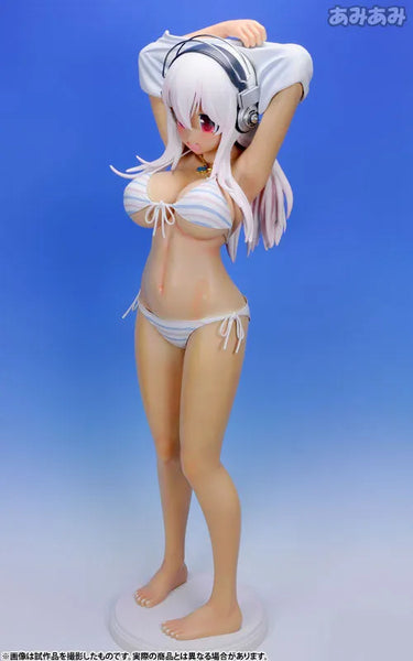 SoniAni: Super Sonico The Animation - Sonico - 1/2 - Suntanned Ver. , Stripe Bikini (A-Toys)ㅤ – A-Toys – ActionFigure Brasil — com base expositora