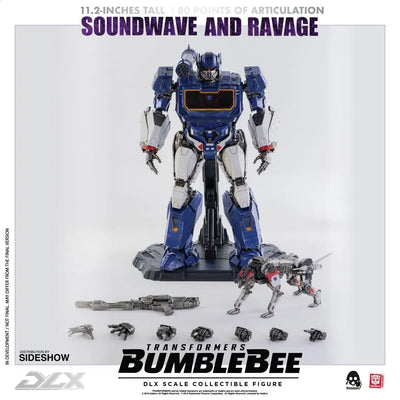 Soundwave & Ravage DLX – Threezero – ActionFigure Brasil — com base expositora