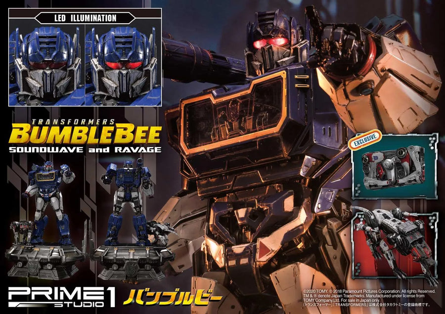 Soundwave & Ravage (Exclusive Version) Transformers: Bumblebee (Film) – Prime1Studio – ActionFigure Brasil