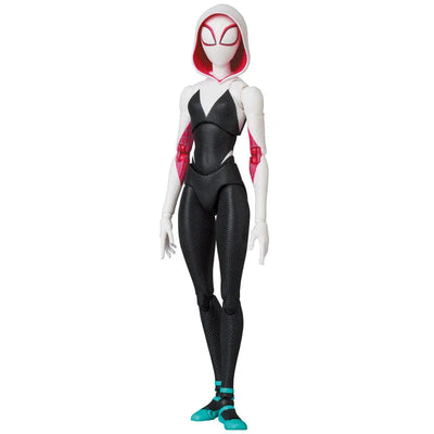 Spider-Man: Into the Spider-Verse - Spider-Gwen - Spider-Ham - Mafex No.134 (Medicom Toy)ㅤ – Medicom Toy – ActionFigure Brasil — com base expositora
