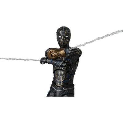 Spider-Man: No Way Home - Spider-Man - Mafex (No.308) - Black & Gold Suit (Medicom Toy)ㅤ – Medicom Toy – ActionFigureBrasil — ângulo diferente