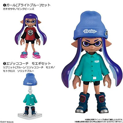 Splatoon 2 - Inkling - Bandai Shokugan - Candy Toy - Kisekae Gear Collection 2 - Girl, Bright Blue (Bandai)ㅤ – Bandai – ActionFigureBrasil — ambientada