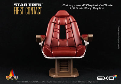 Star Trek: First Contact Enterprise-E Captain’s Chair – EXO-6 – ActionFigure Brasil — com base expositora