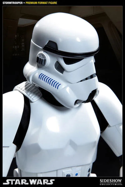 Star Wars 1/4 Premium Format Figure - Stormtrooperㅤ – Sideshow Collectibles – ActionFigure Brasil — com base expositora