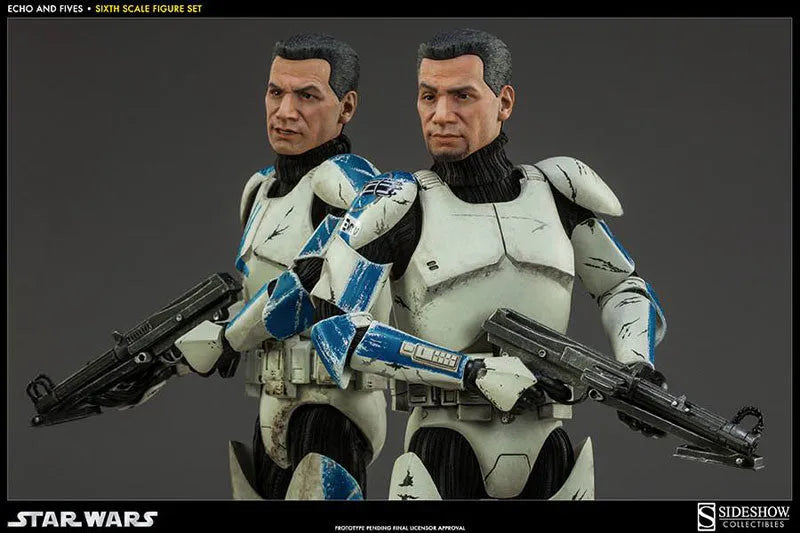 Star Wars 1/6 Scale Figure - Militaries of Star Wars Clone Trooper/ Echo & Fivesㅤ – Sideshow Collectibles – ActionFigure Brasil