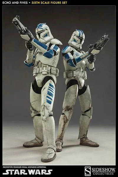 Star Wars 1/6 Scale Figure - Militaries of Star Wars Clone Trooper/ Echo & Fivesㅤ – Sideshow Collectibles – ActionFigure Brasil
