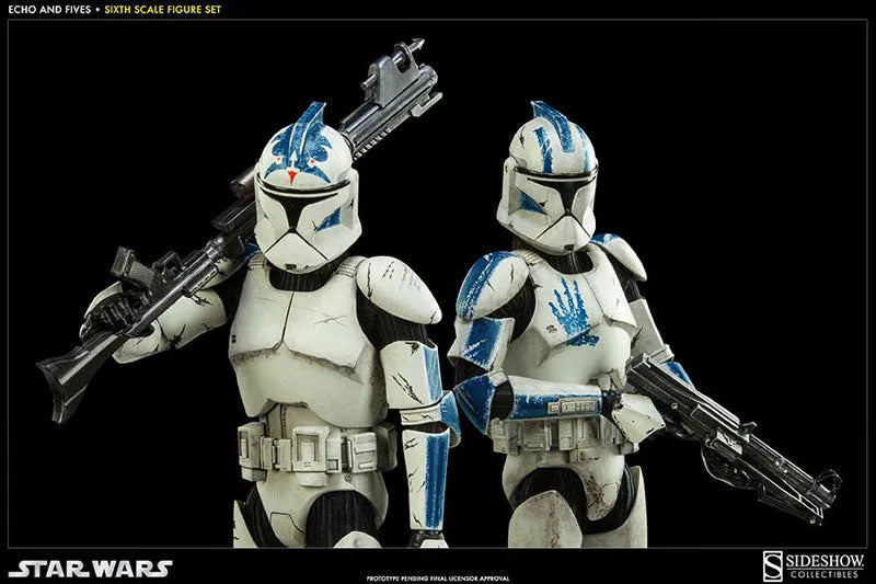 Star Wars 1/6 Scale Figure - Militaries of Star Wars Clone Trooper/ Echo & Fivesㅤ – Sideshow Collectibles – ActionFigure Brasil