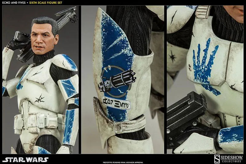 Star Wars 1/6 Scale Figure - Militaries of Star Wars Clone Trooper/ Echo & Fivesㅤ – Sideshow Collectibles – ActionFigure Brasil