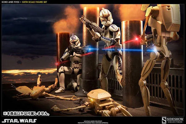 Star Wars 1/6 Scale Figure - Militaries of Star Wars Clone Trooper/ Echo & Fivesㅤ – Sideshow Collectibles – ActionFigure Brasil