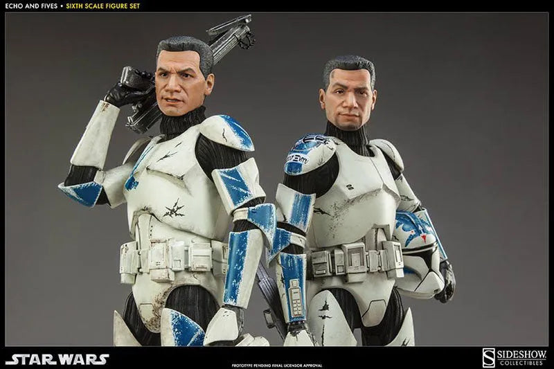 Star Wars 1/6 Scale Figure - Militaries of Star Wars Clone Trooper/ Echo & Fivesㅤ – Sideshow Collectibles – ActionFigure Brasil