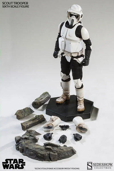 Star Wars 1/6 Scale Figure - Militaries of Star Wars: Scout Trooperㅤ – Sideshow Collectibles – ActionFigure Brasil — com base expositora
