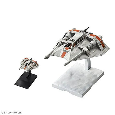 Star Wars: Episode V – The Empire Strikes Back - Spacecrafts & Vehicles - Star Wars Plastic Model - Snowspeeder - 1/48 (Bandai)ㅤ – Bandai – ActionFigureBrasil — com base expositora