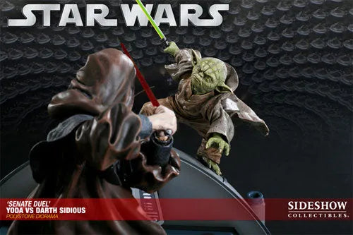 Star Wars VS. Diorama Series - Yoda VS Darth Sidious (Senate Duel)ㅤ – Sideshow Collectibles – ActionFigure Brasil