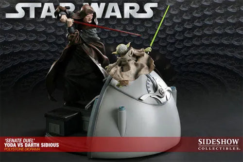 Star Wars VS. Diorama Series - Yoda VS Darth Sidious (Senate Duel)ㅤ – Sideshow Collectibles – ActionFigure Brasil