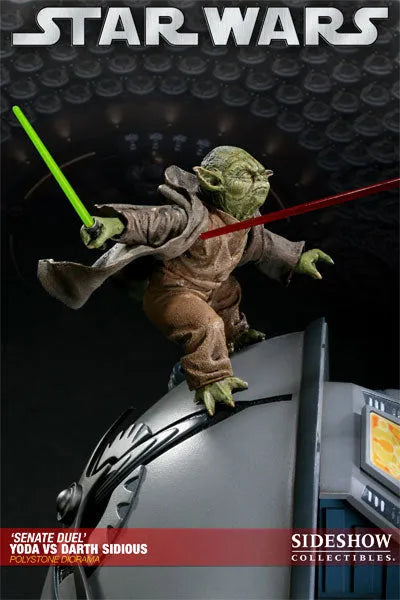Star Wars VS. Diorama Series - Yoda VS Darth Sidious (Senate Duel)ㅤ – Sideshow Collectibles – ActionFigure Brasil
