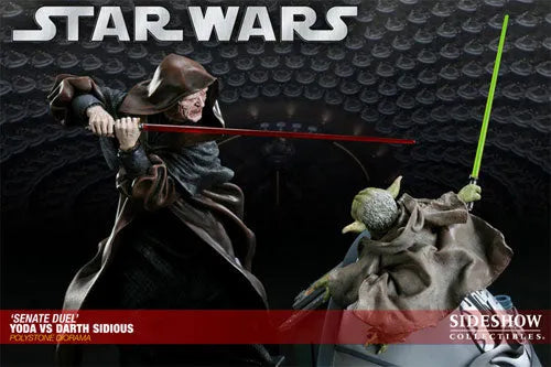 Star Wars VS. Diorama Series - Yoda VS Darth Sidious (Senate Duel)ㅤ – Sideshow Collectibles – ActionFigure Brasil