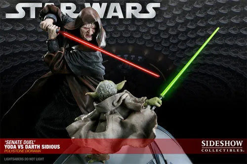 Star Wars VS. Diorama Series - Yoda VS Darth Sidious (Senate Duel)ㅤ – Sideshow Collectibles – ActionFigure Brasil