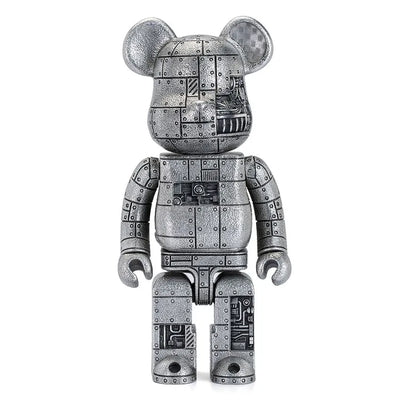 Steampunk Be@rbrick 400% Iron Bright (Special Edition) - LIMITED EDITION: 400 – Royal Selangor – ActionFigure Brasil — ângulo diferente