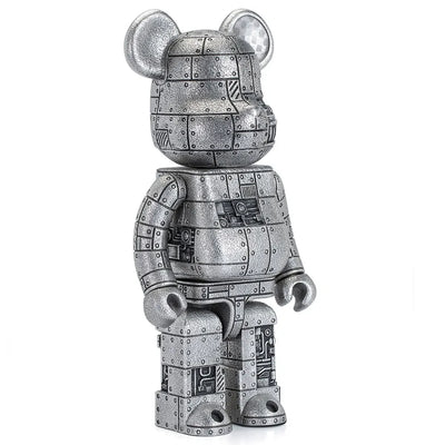 Steampunk Be@rbrick 400% Iron Bright (Special Edition) - LIMITED EDITION: 400 – Royal Selangor – ActionFigure Brasil — com base expositora