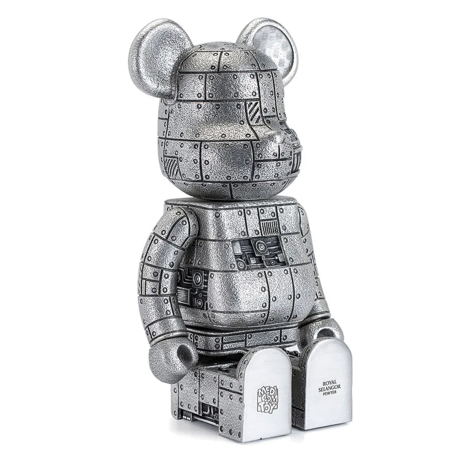 Steampunk Be@rbrick 400% Iron Bright (Special Edition) - LIMITED EDITION: 400 – Royal Selangor – ActionFigure Brasil