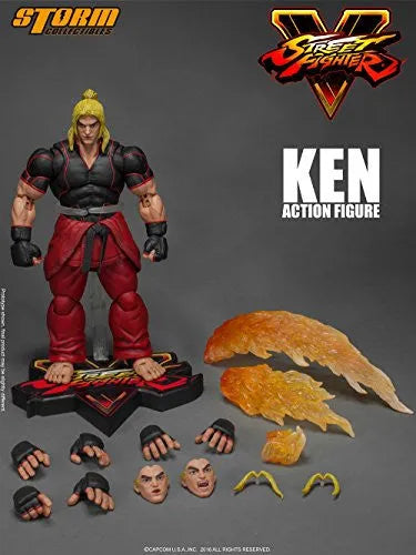 Street Fighter V - Ken Masters - 1/12 (Storm Collectibles)ㅤ – Storm Collectibles – ActionFigureBrasil — ângulo diferente