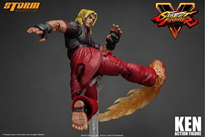 Street Fighter V - Ken Masters - 1/12 (Storm Collectibles)ㅤ – Storm Collectibles – ActionFigureBrasil — com base expositora