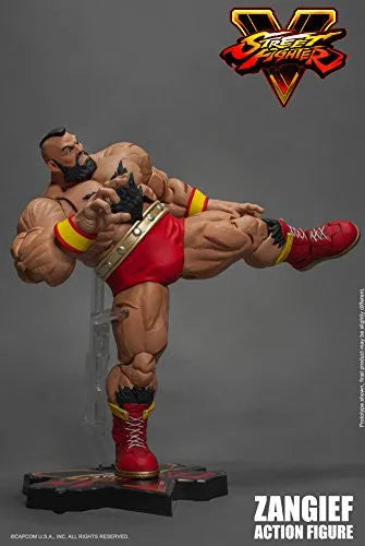 Street Fighter V - Zangief - 1/12ㅤ – Storm Collectibles – ActionFigure Brasil — com base expositora