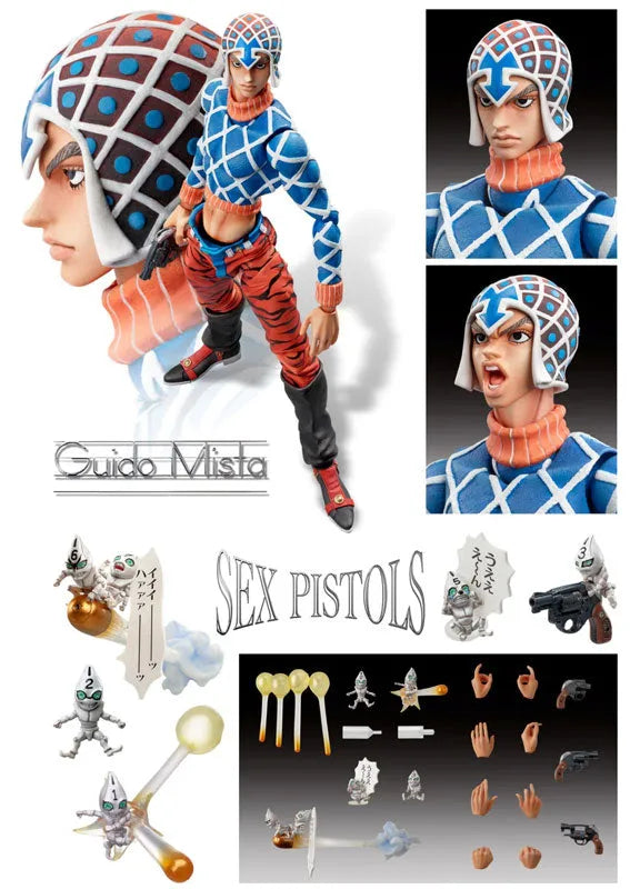 Super Action Statue - JoJo's Bizarre Adventure Part.V #34 Guido Mista and Sex Pistolsㅤ – Medicos Entertainment – ActionFigure Brasil