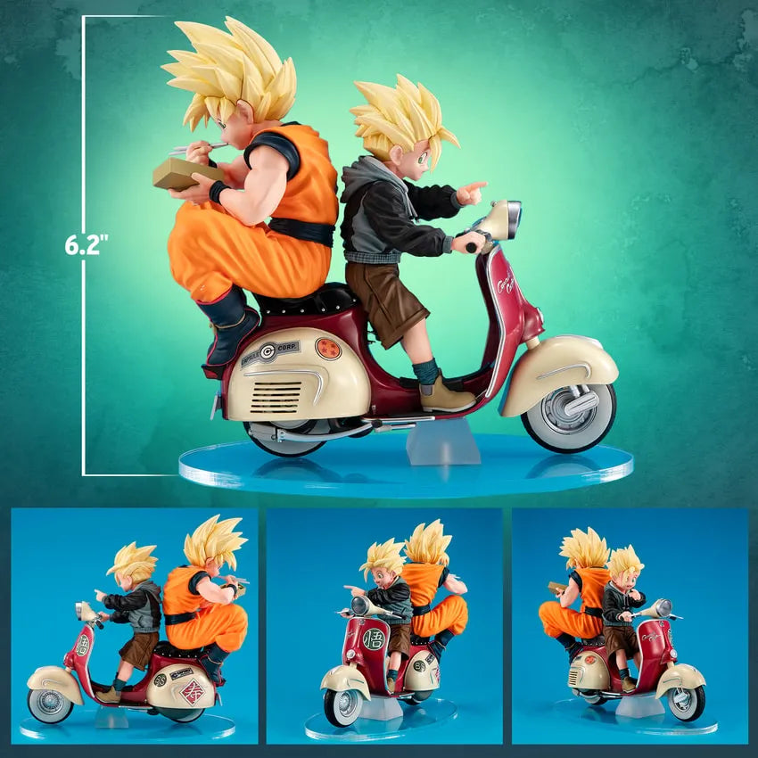 Super Saiyan Son Goku & Super Saiyan Son Gohan on Motorbike – MegaHouse – ActionFigure Brasil