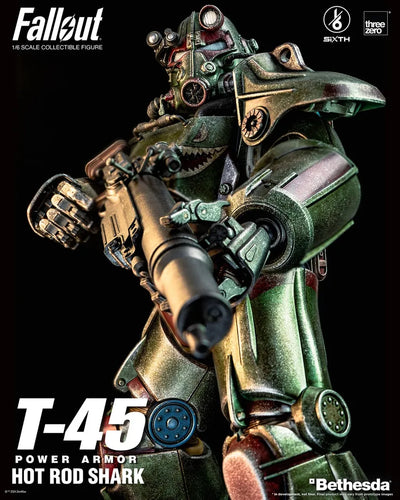 T-45 Hot Rod Shark Power Armor – Threezero – ActionFigure Brasil — ângulo diferente
