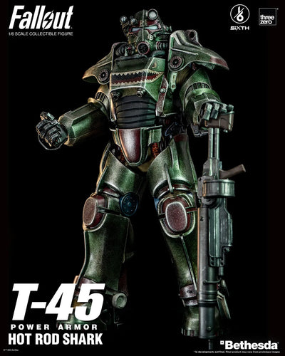 T-45 Hot Rod Shark Power Armor – Threezero – ActionFigure Brasil — embalagem