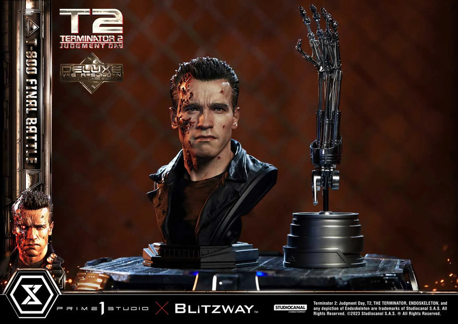 T-800 (Deluxe Bonus Version) Terminator 2: Judgment Day – Prime1Studio – ActionFigure Brasil