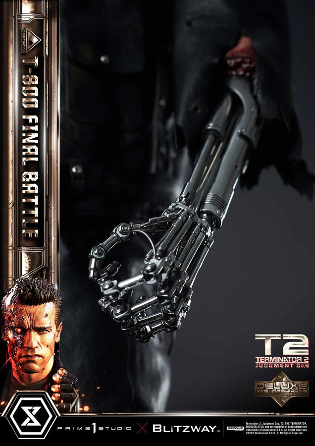 T-800 (Deluxe Bonus Version) Terminator 2: Judgment Day – Prime1Studio – ActionFigure Brasil