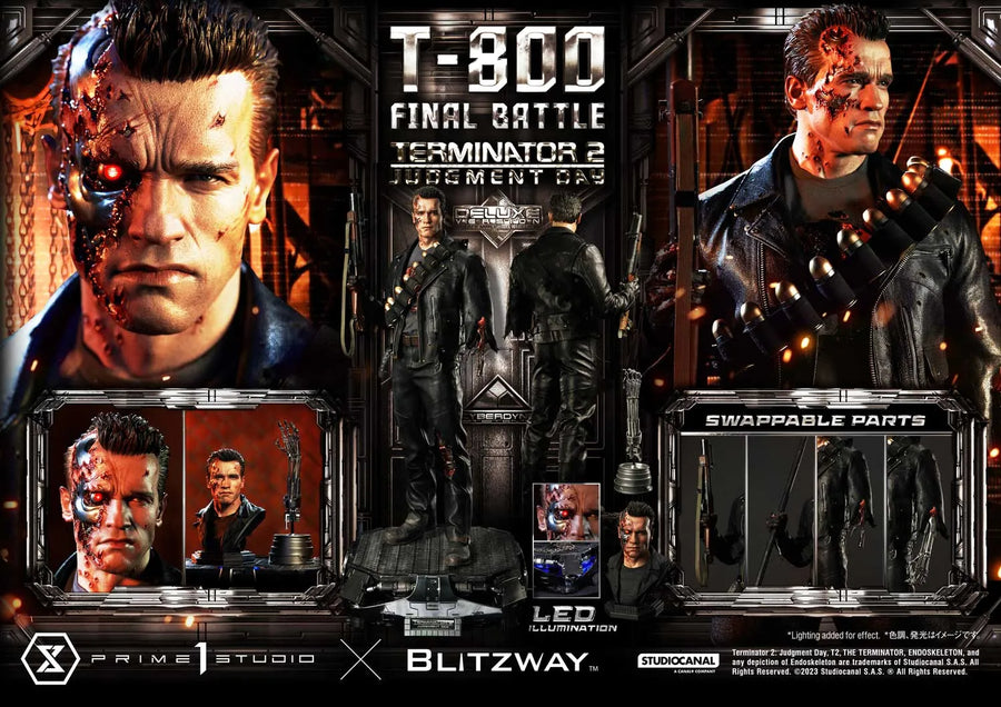 T-800 (Deluxe Version) Terminator 2: Judgment Day – Prime1Studio – ActionFigure Brasil