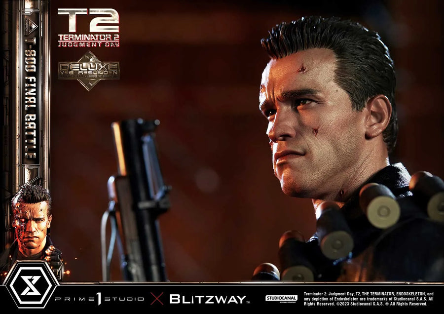 T-800 (Deluxe Version) Terminator 2: Judgment Day – Prime1Studio – ActionFigure Brasil