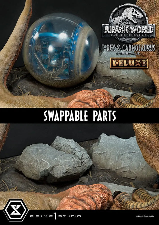 T-Rex & Carnotaurus (Deluxe Version) - LIMITED EDITION: 150 (Deluxe Version) – Prime 1 Studio – ActionFigure Brasil