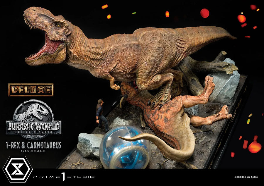 T-Rex & Carnotaurus (Deluxe Version) - LIMITED EDITION: 150 (Deluxe Version) – Prime 1 Studio – ActionFigure Brasil