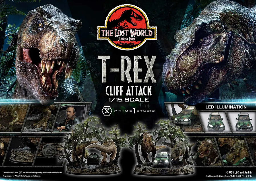 T-Rex Cliff Attack (1st Shipping) The Lost World: Jurassic Park (Film) – Prime1Studio – ActionFigure Brasil