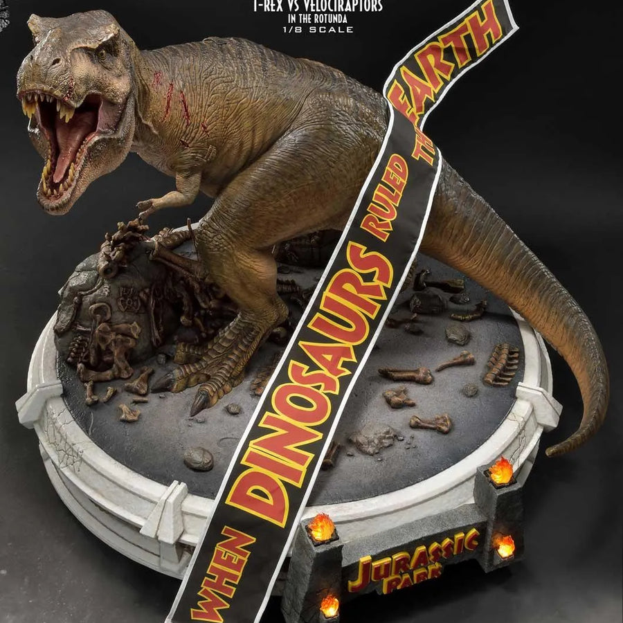 T-REX VS Velociraptors in the Rotunda (Bonus Version) Jurassic Park (Film) – Prime1Studio – ActionFigure Brasil