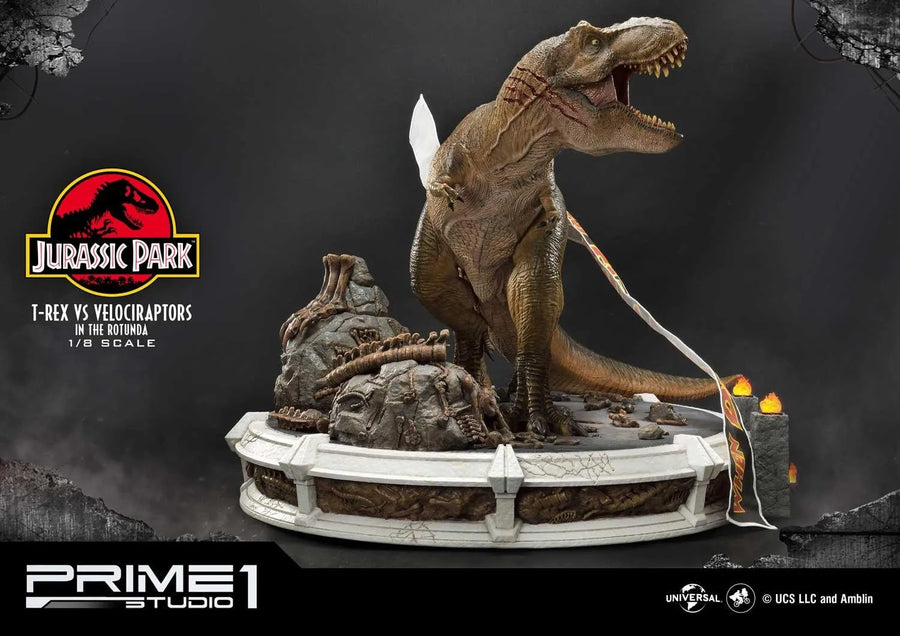 T-REX VS Velociraptors in the Rotunda (Bonus Version) Jurassic Park (Film) – Prime1Studio – ActionFigure Brasil