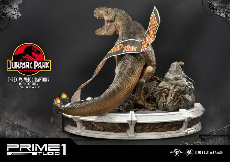 T-REX VS Velociraptors in the Rotunda (Bonus Version) Jurassic Park (Film) – Prime1Studio – ActionFigure Brasil